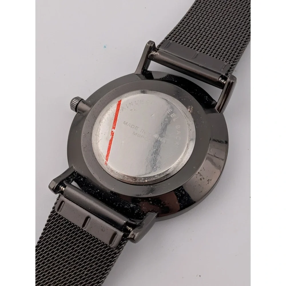 Mspci‎ Women's Watch 35mm Black Case Mesh Metal Band- New Battery